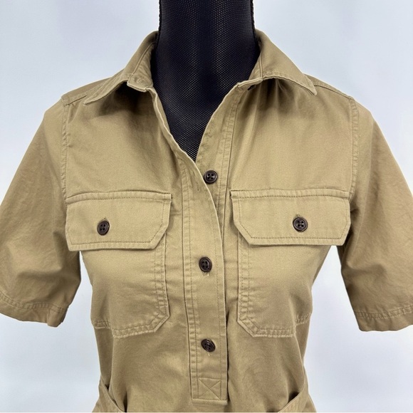 Filson Colville Short Sleeve Shirt Dress Khaki Dark Tan Size XS - Picture 2 of 8